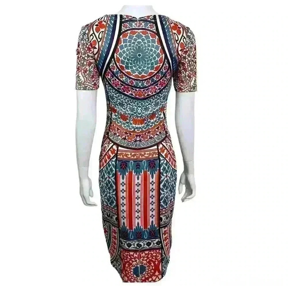 Pankaj & Nidhi Anthropologie Chanda Column Boho Geometric Bodycon Dress Size S - Picture 4 of 11